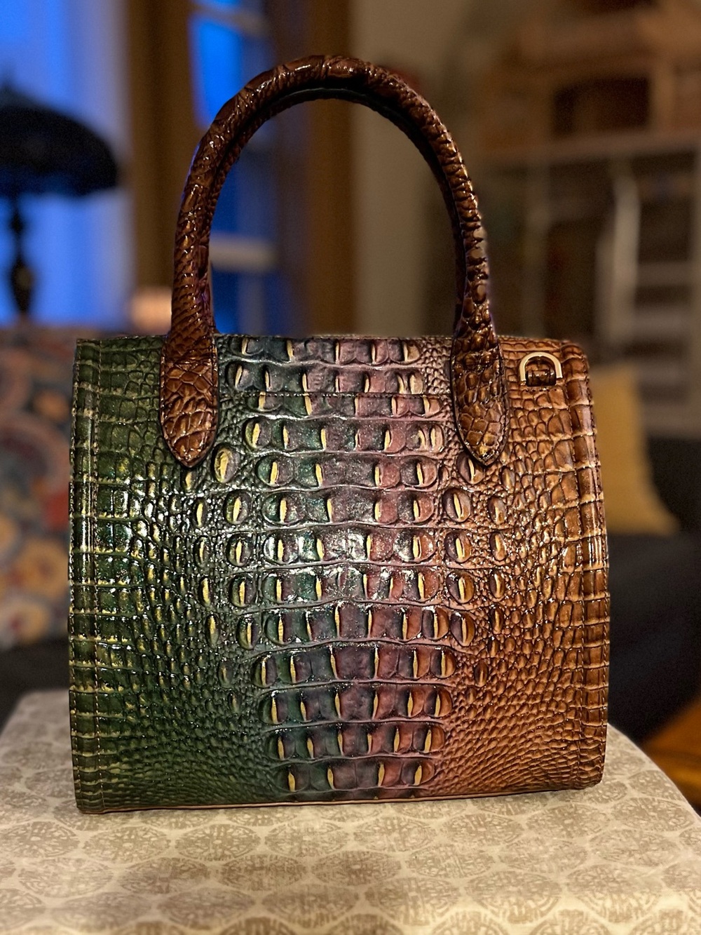 NEW Brahmin Small Caroline Satchel in Mystical Ombre Pecan Melbourne - Picture 8 of 11